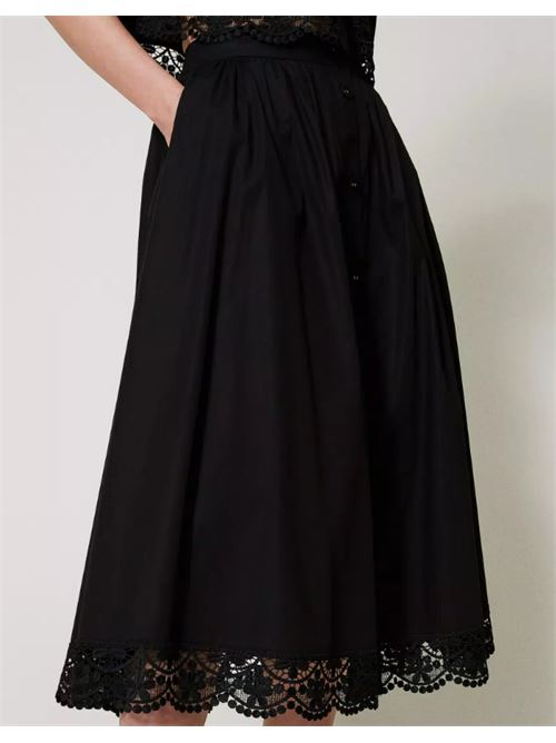 LONG POPLIN SKIRT TWIN SET | 251TT209500006 NERO